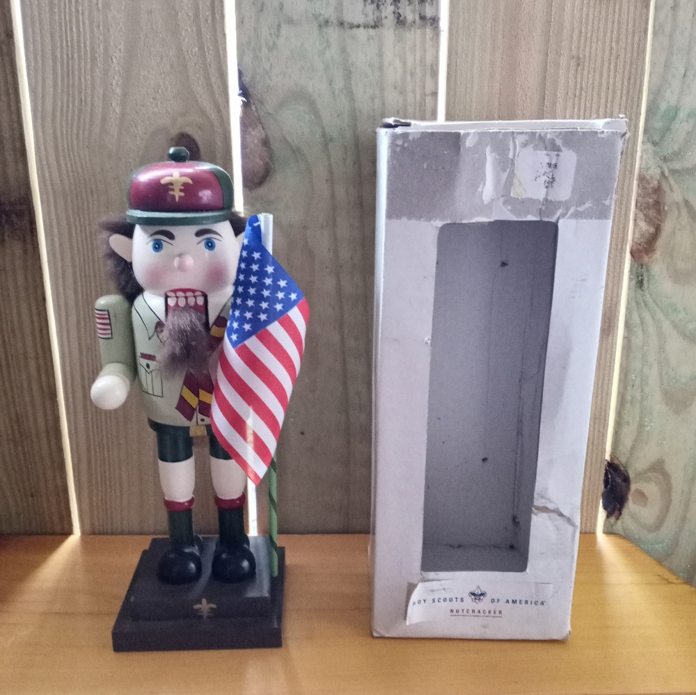 Boy Scouts Nutcracker with American Flag